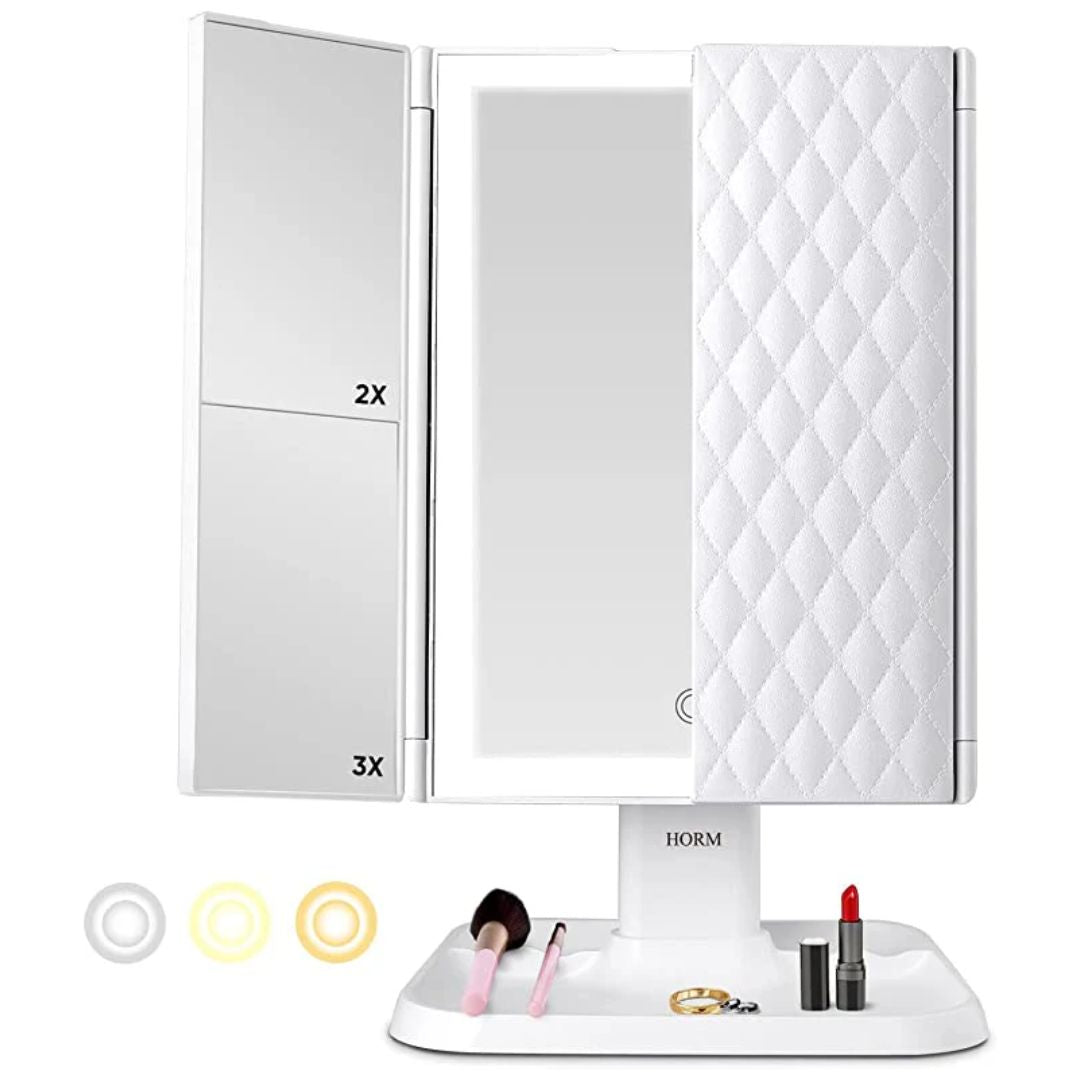 Vanity Mirror Trifold LED Makeup Mirror