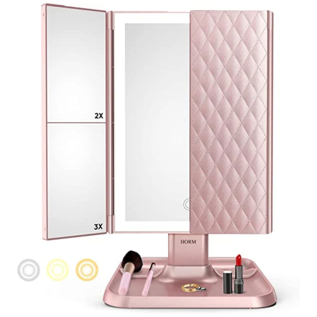 Vanity Mirror Trifold LED Makeup Mirror